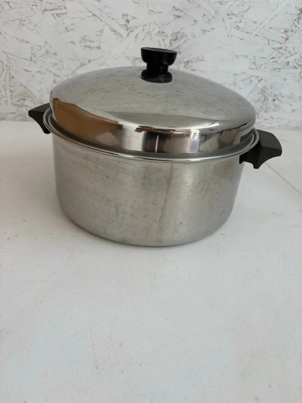 Vintage Antique Revere Ware 6 qt copper clad stock pot with dome lid
